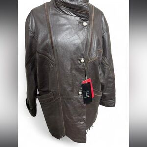 Emporio Milano  Dark Brown VINTAGE Leather Jacket